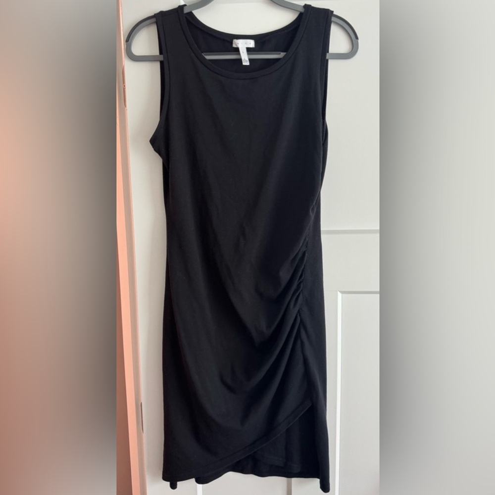 Leith Bodycon Ruched Sleeveless Dress - Black